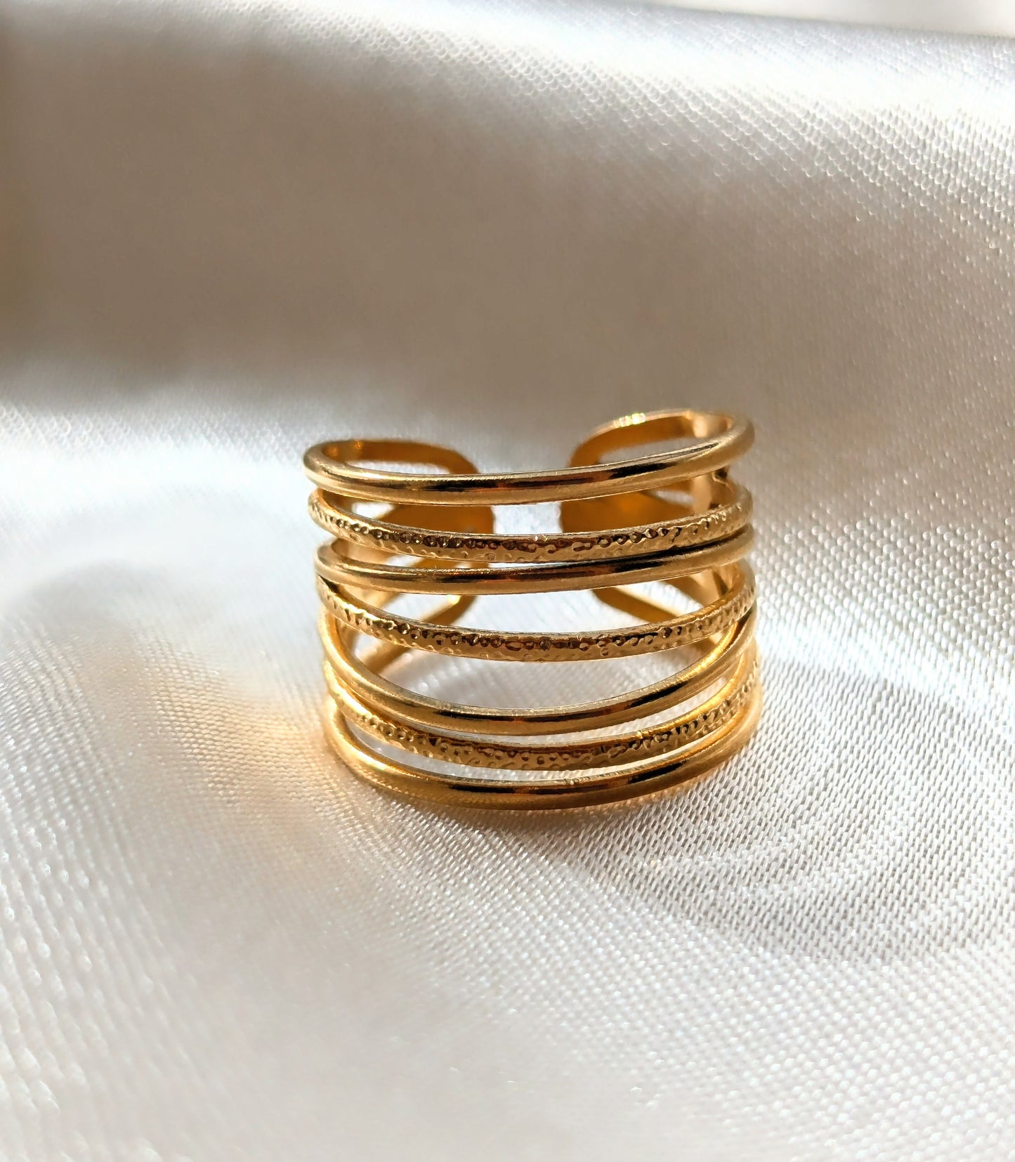 Bague multi couche plaquée or