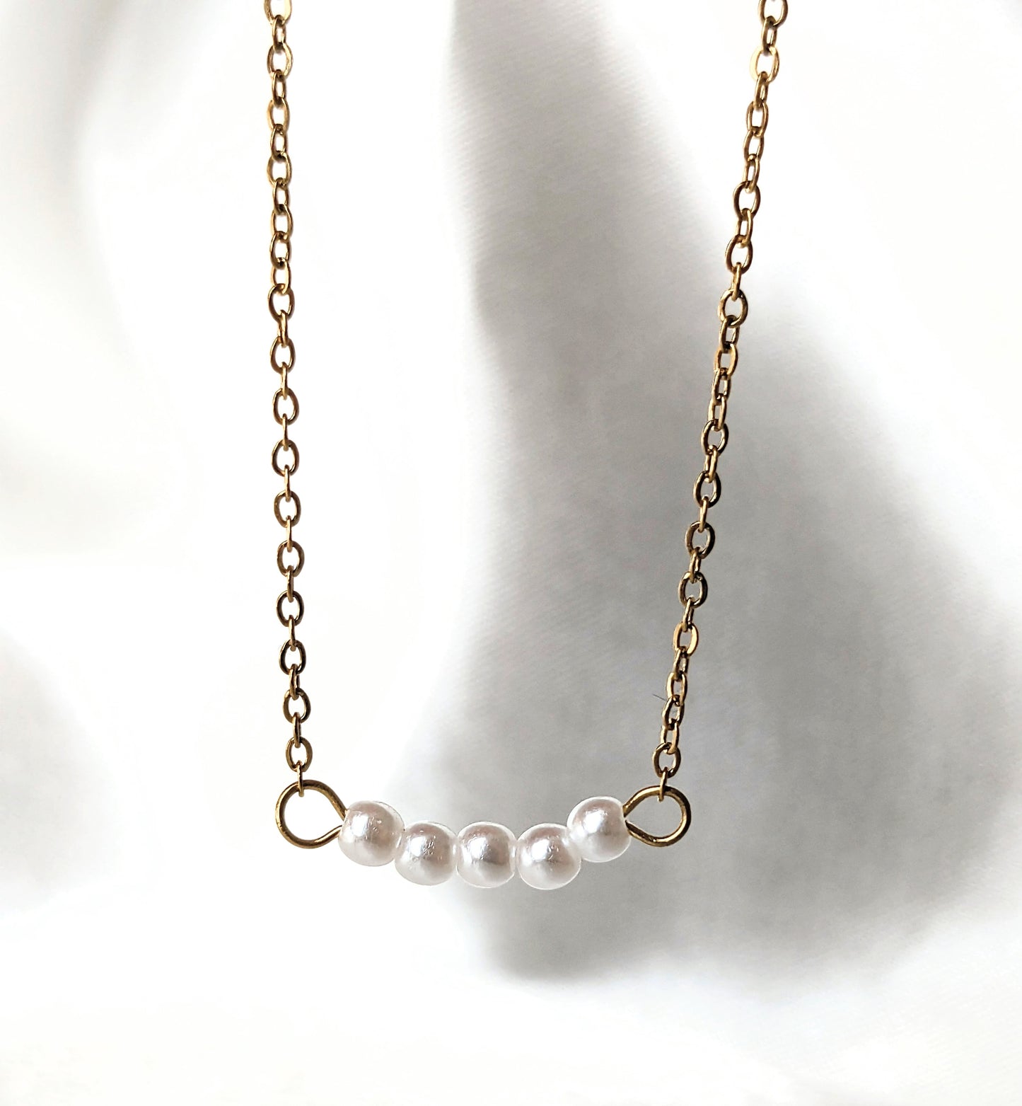 Collier perles plaqué or 14k