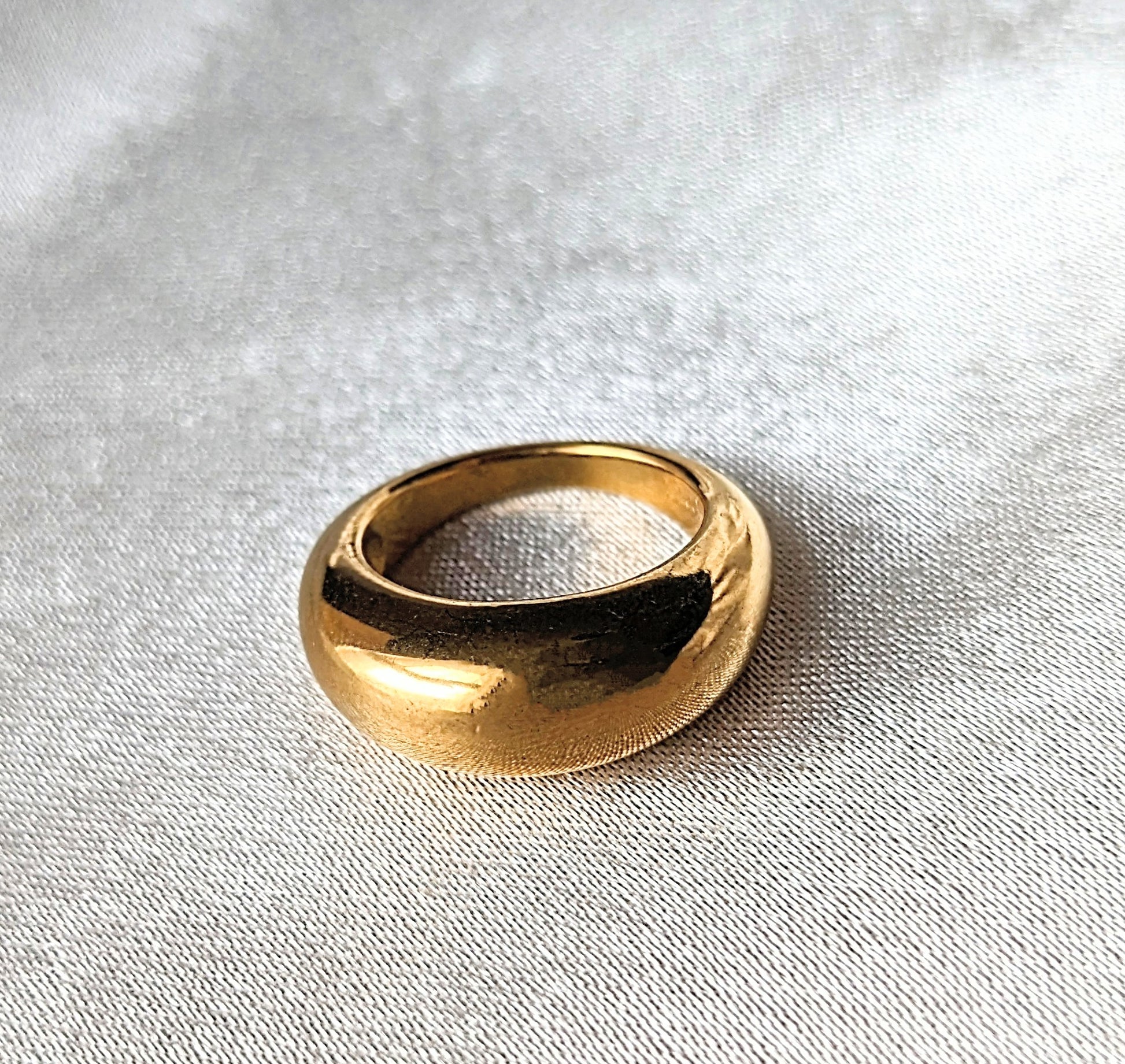 Bague épaisse plaquée or 14k