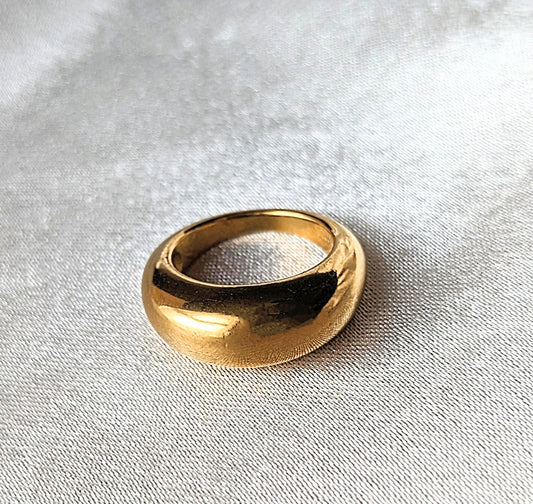 Bague épaisse plaquée or 14k