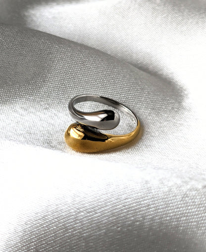 Bague femme bicolore