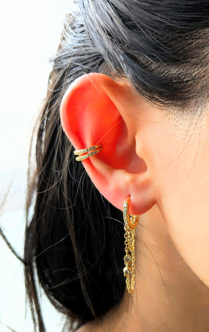 Boucle d'oreille cartilage sans trou or