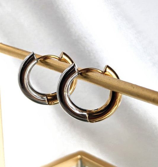 Boucles d'oreilles bicolores