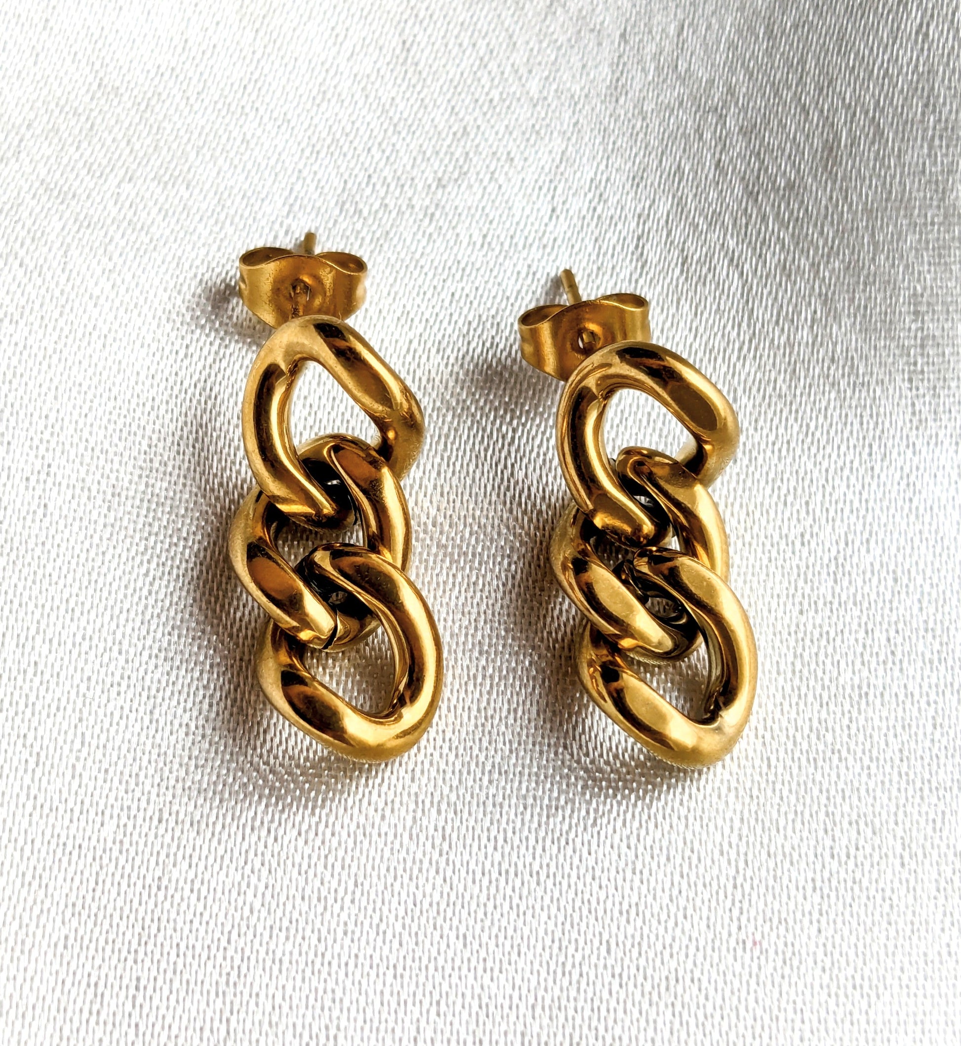 Boucles d'oreilles chaine en plaqué or