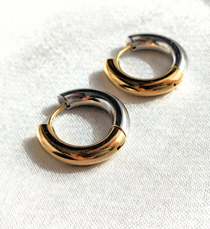 Boucles d'oreilles créoles bicolores