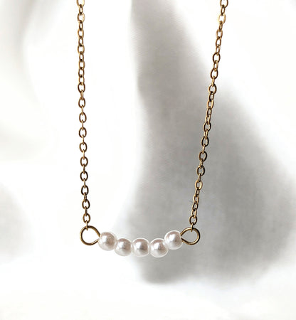 Collier perles plaqué or 14k