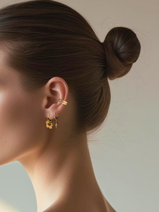 Lot de 3 boucles d'oreilles 18k